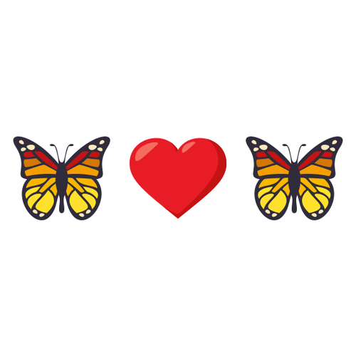 🦋❤🦋 Emoji Domain EmojiOne rendering